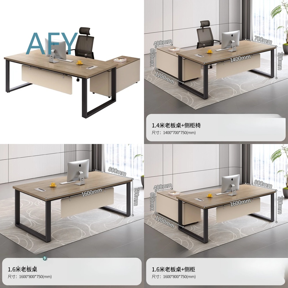 Desk Setup L Shaped - エグゼクティブデスクセット（オフィスワークステーション用、人間工学に基づいた椅子付き）、モダンなL字型デスクセット、ホームオフィス家具コンボ