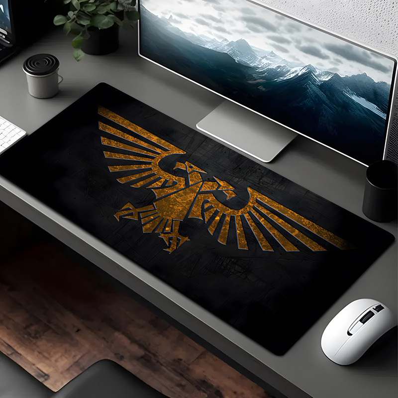 Desk Setup Pc And Laptop - 快適ゲーミングマウスパッド、耐久性のあるデスクマット、布製表面、天然ゴムベース、ゲーミングPC、ラップトップ、キーボード、デスクセットアップ、日常使用に最適