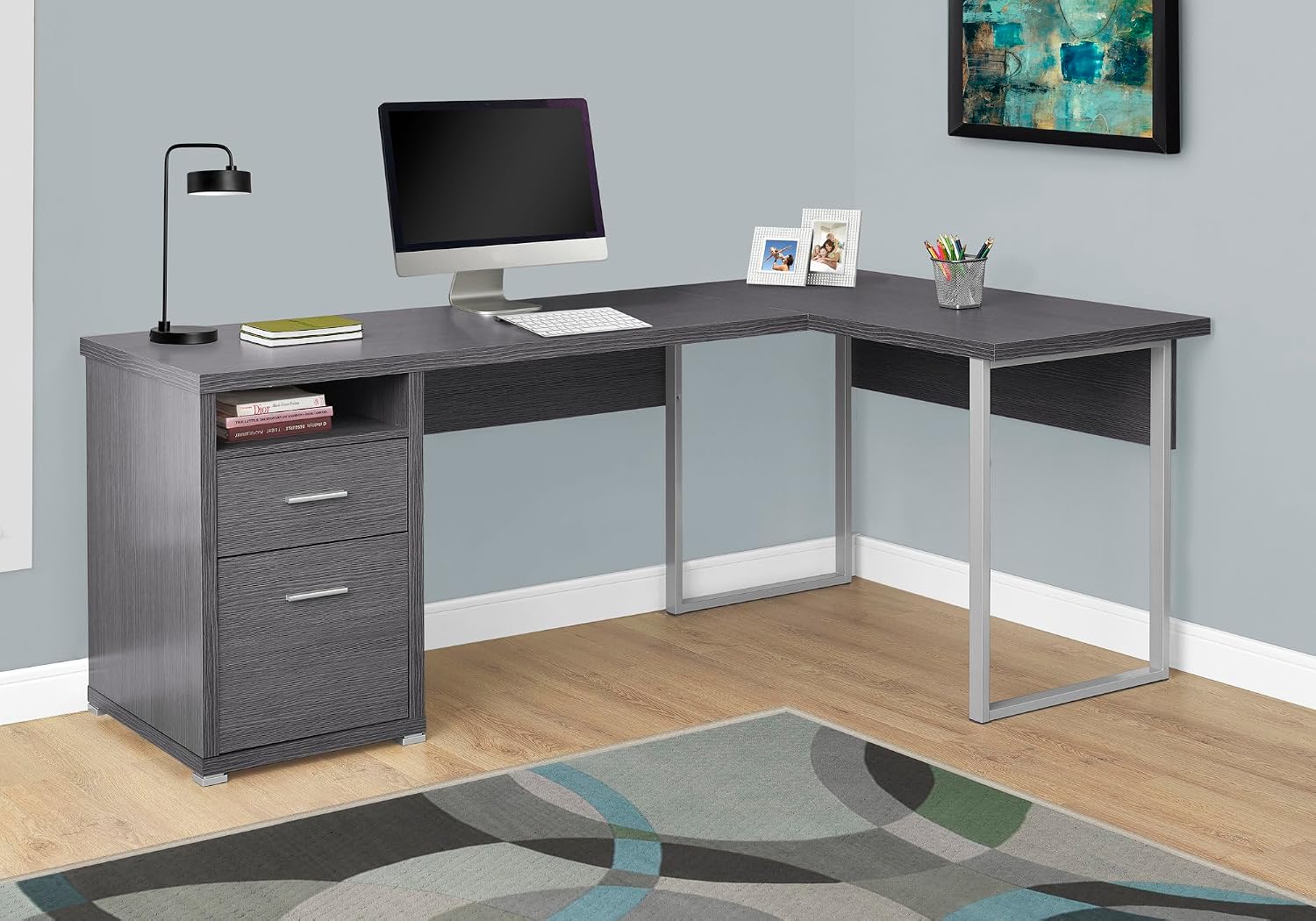 I 7257 コンピューターデスク、ホームオフィス、コーナー - Desk Setup L Shaped のレビューと価格